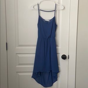 Blue backless high-low dress